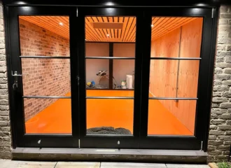 Modern Black Bi Folds On Studio Gym (External)