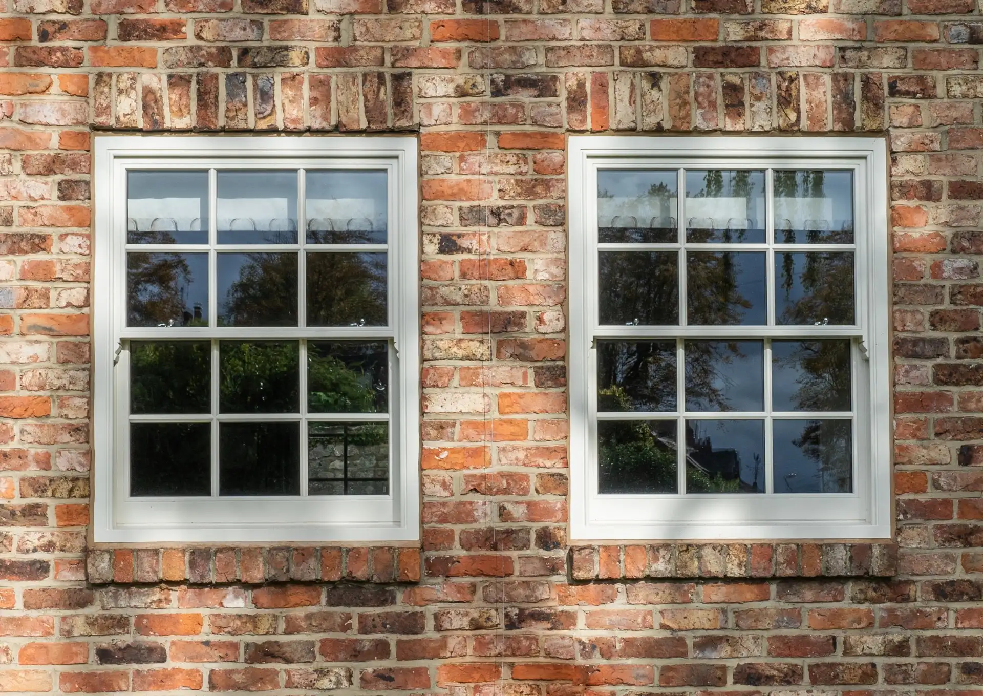 Sash Georgian Style Windows Double Hung, 3 over 3 pane layout with Symetrical Proportions