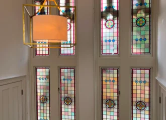 AFTER Hallway Encapsulated Glass Windows Replaced and Plain Windows Restored